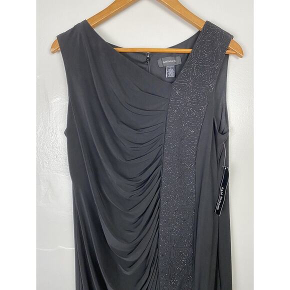 R&M Richards Sleeveless Black Back Zip Lined Sparkling Dress Size 14 New - Picture 2 of 7